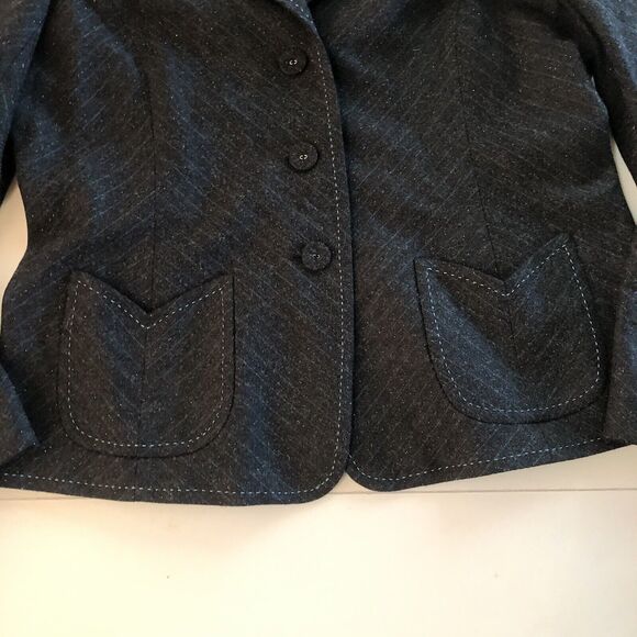 dana buchman Black Metallic Blazer Jacket Slip Pocket Size 14 - Picture 15 of 16